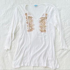 Dotti White Beaded Coverup - M